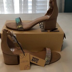 MADDEN NYC Block Heel City Sandal Blush     Size 10